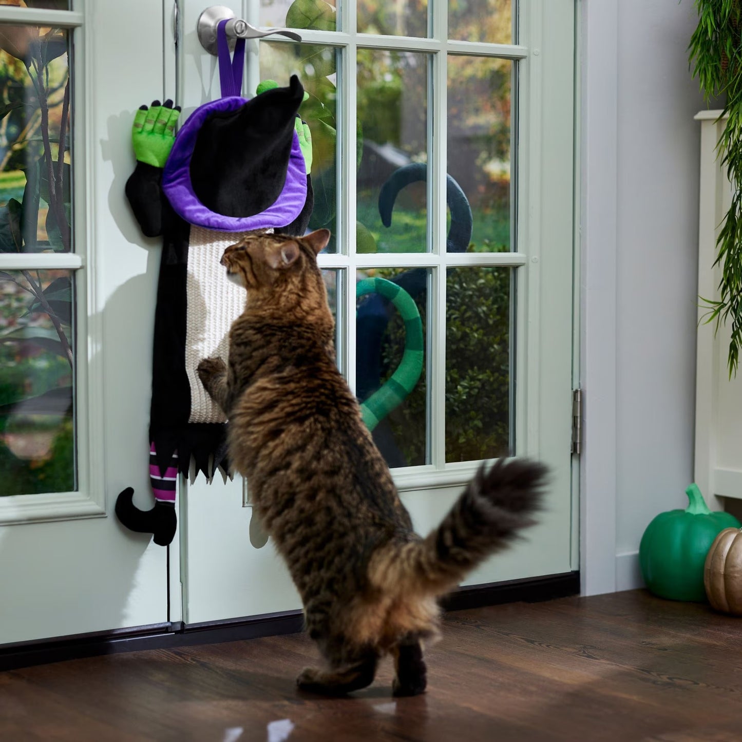 Halloween Witch Door Hanger Cat Scrather