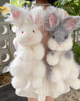 Angora Rabbit Backpack Plush Bunny Bag for Daily Use
