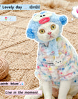 Sphynx Cat Fleece Onesie – Rainbow Bunny Bodysuit