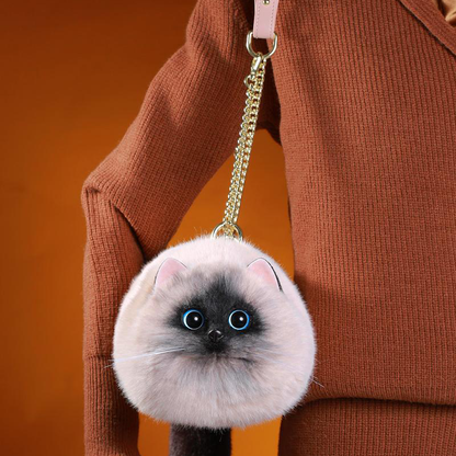Siamese Cat Bag Plush Shoulder Bag for Daily Use