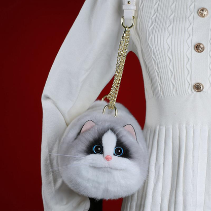 Ragdoll Cat Bag Plush Shoulder Bag for Daily Use