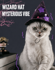 Purple satin wizard hat and cape set, fabric detail