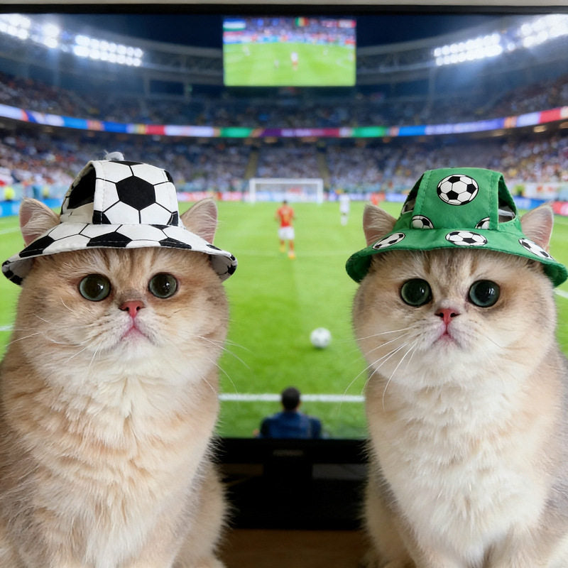 World Cup Pets Bucket Hat Football Necklace Set