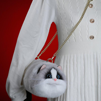 Ragdoll Cat Bag Plush Shoulder Bag for Daily Use