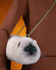 Siamese Cat Bag Plush Shoulder Bag for Daily Use