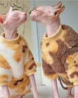 Sphynx Cat Fleece Set – Plush Bear Coat & Turtleneck (2-Piece)