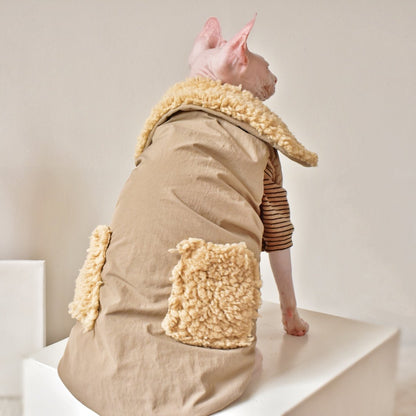 Weatherproof Faux Jacket Sphynx Cat Clothes