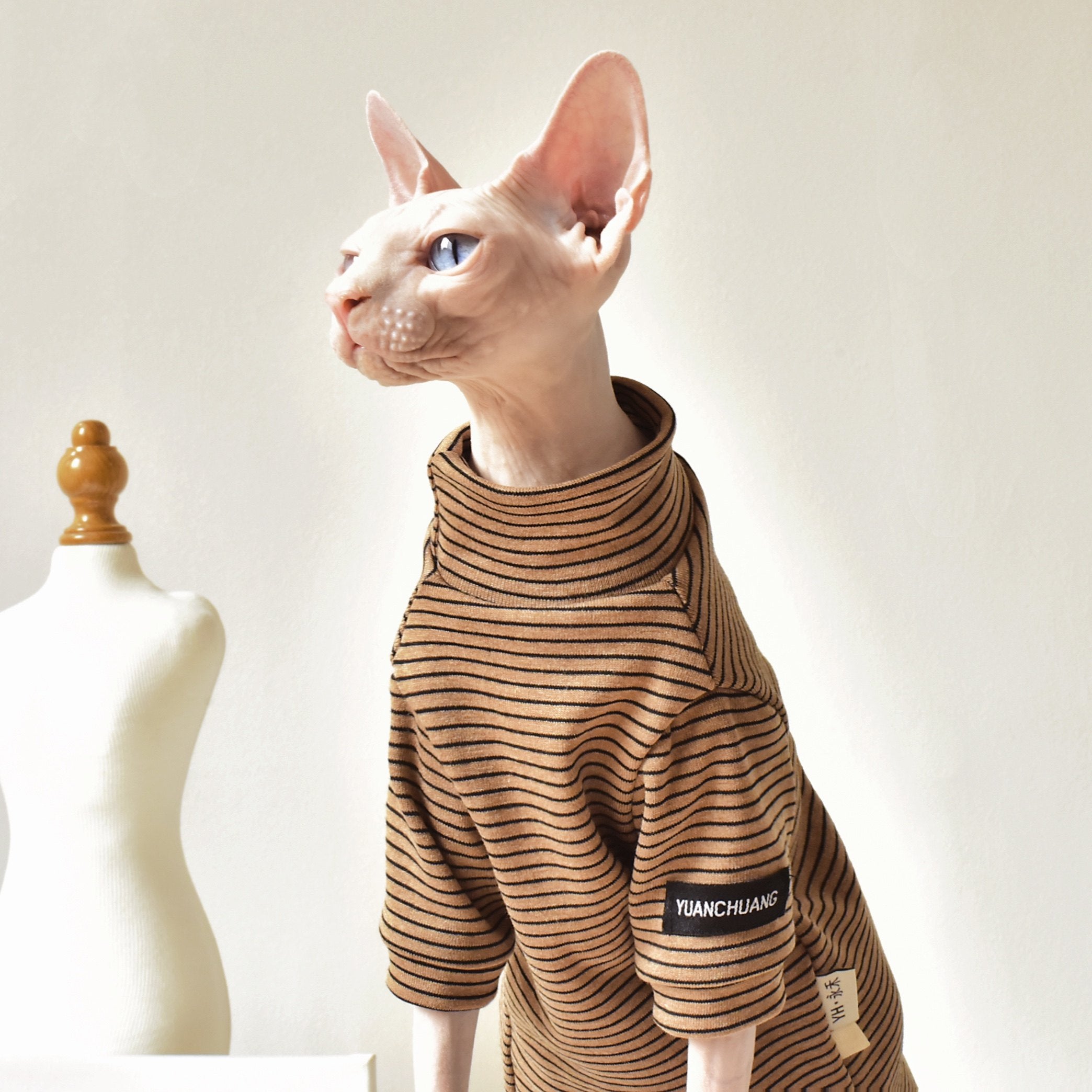 Weatherproof Faux Jacket Sphynx Cat Clothes