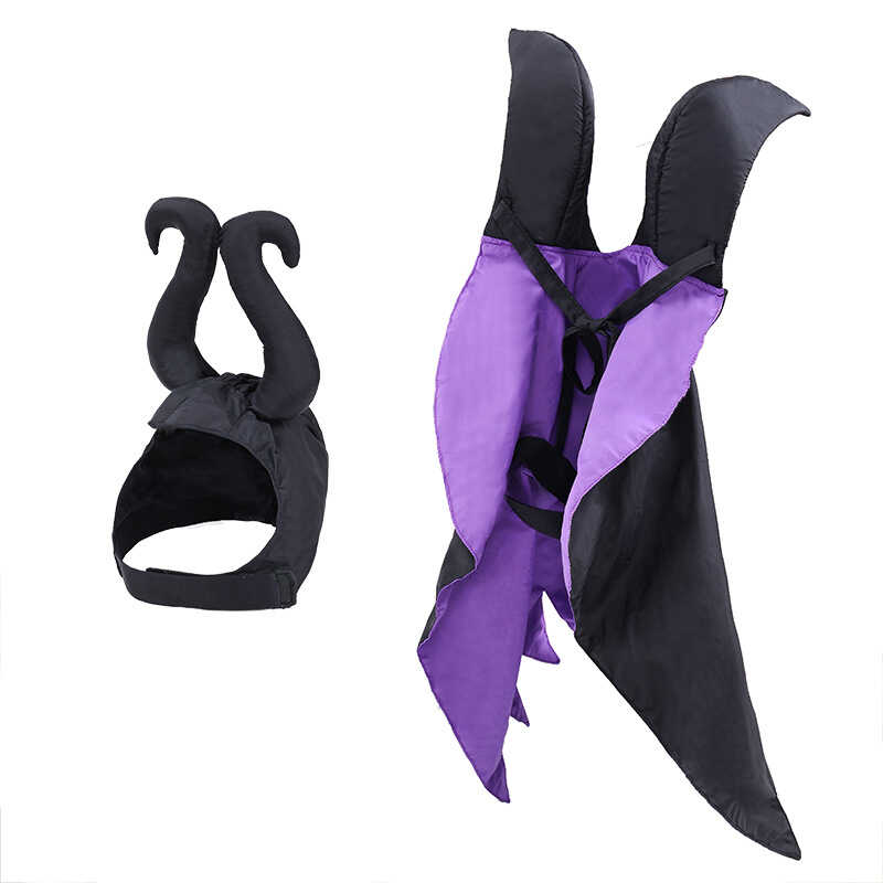 Maleficent Cosplay Costume Magic Cloak and Hat for Hallowe
