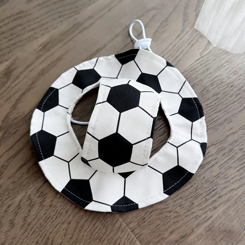 Soccer Fan Pet Bucket Hat &amp; Necklace Set