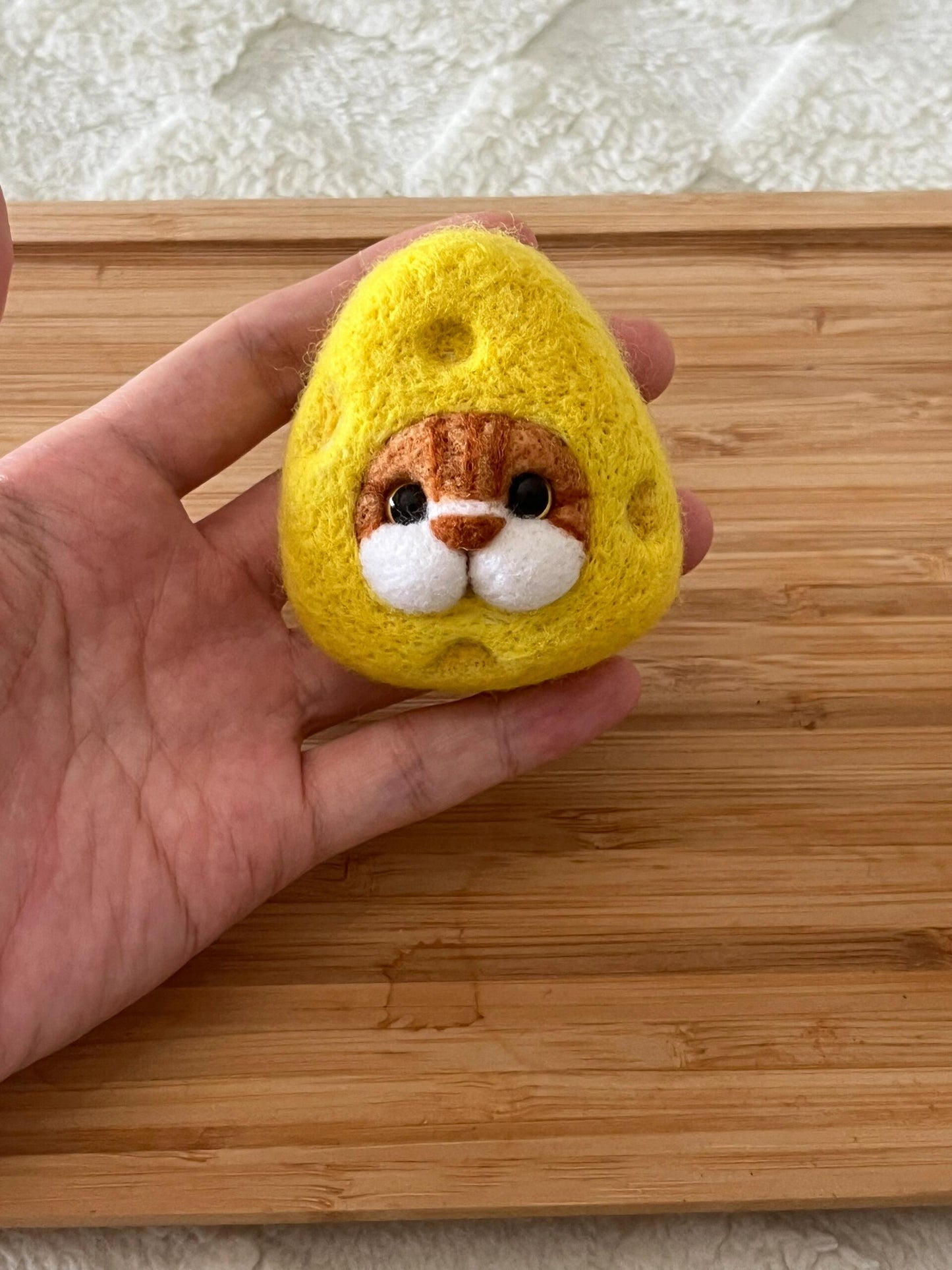 Wool Felted Pet Head Customization - Bread Toy