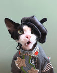 Plaid Wool Beret Hat for Cat Stylish Soft Headwear