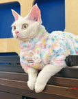 Sphynx Cat Fleece Onesie – Rainbow Bunny Bodysuit
