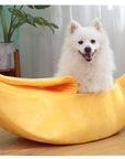 Banana-Shaped Semi-Enclosed Pet Bed