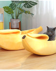 Banana-Shaped Semi-Enclosed Pet Bed