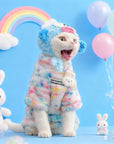 Sphynx Cat Fleece Onesie – Rainbow Bunny Bodysuit