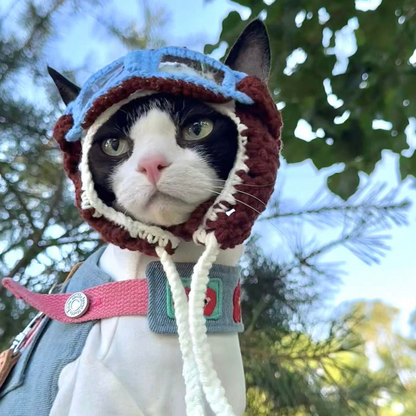 Handmade Cat Diving Mask Hat (Ear-Out)