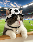Soccer Fan Pet Bucket Hat & Necklace Set