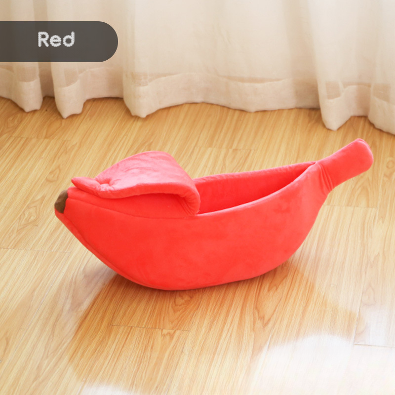 Banana-Shaped Semi-Enclosed Pet Bed