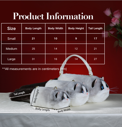 Ragdoll Cat Bag Plush Shoulder Bag for Daily Use