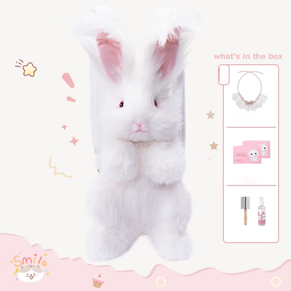 Angora Rabbit Backpack Plush Bunny Bag for Daily Use