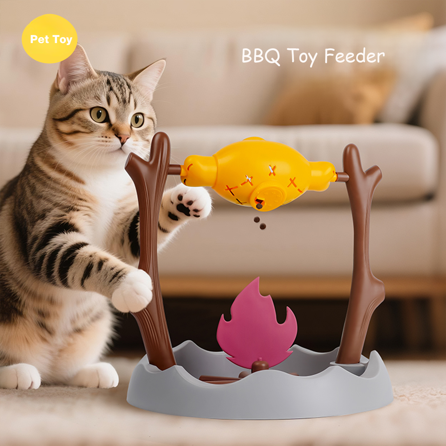 BBQ Toy Feeder for Cat Interactive Fun Toy