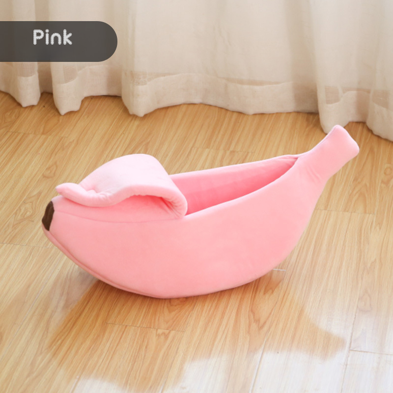 Banana-Shaped Semi-Enclosed Pet Bed