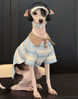 Sighthound Polo Shirt – Striped Cotton Tee for Whippets & Iggies