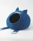 Blue Cat Wool Cave Cozy Hideaway for Cats