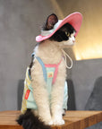 Sphynx Cat Outfit Set – Cherry Tee & Knit Hat