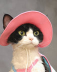 Sphynx Cat Outfit Set – Cherry Tee & Knit Hat