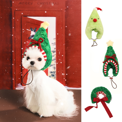 Christmas Holiday Hat and Scarf for Cat and Dog