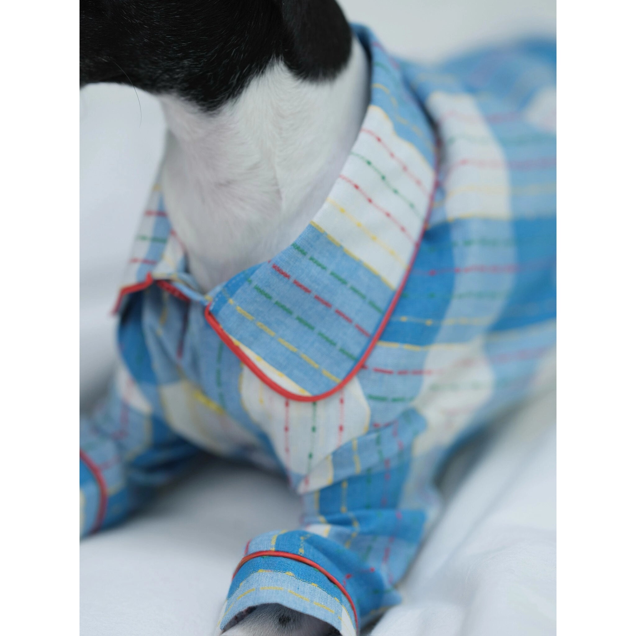 Cotton-Linen Plaid Pajamas for Greyhounds &amp; Whippets