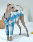 Whippet & Greyhound Pajamas – Cotton-Linen Plaid Loungewear