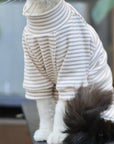 Sphynx Cat Turtleneck – Striped Cotton Base Layer (3 Colors)