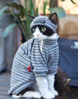 Sphynx Cat Turtleneck – Striped Cotton Base Layer (3 Colors)
