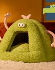 Cozy Plush Monster Cat Bed