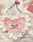 Dopamine Barbie Pet Bib Pink & White with Pearls