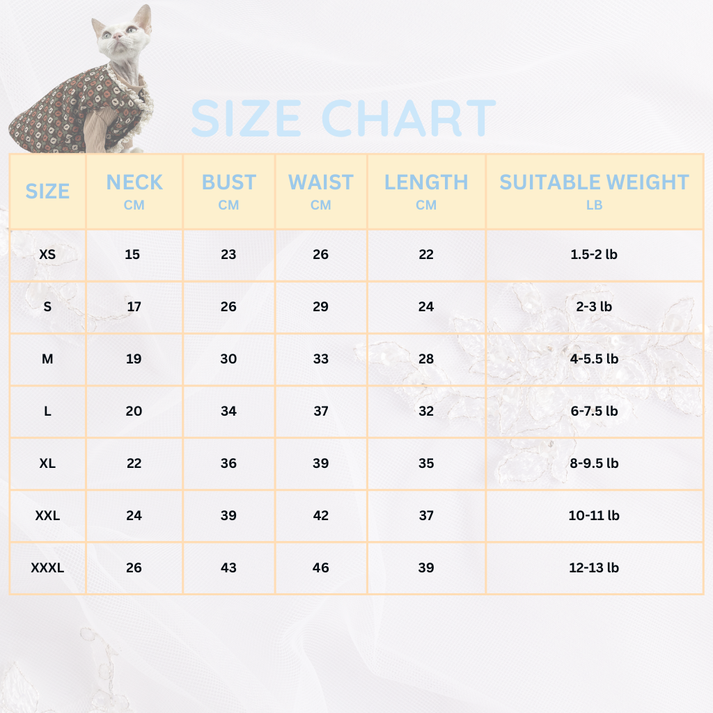 Warm Vest with White Lace Trim for Cat