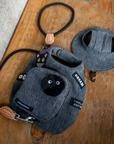 Cat Harness Backpack Set – Charcoal Denim (Harness, Leash & Hat)