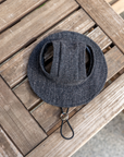 Cat Harness Backpack Set – Charcoal Denim (Harness, Leash & Hat)