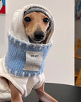 Whippet & Greyhound Hoodie Set – Gray Fleece with Bandana