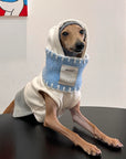 Whippet & Greyhound Hoodie Set – Gray Fleece with Bandana