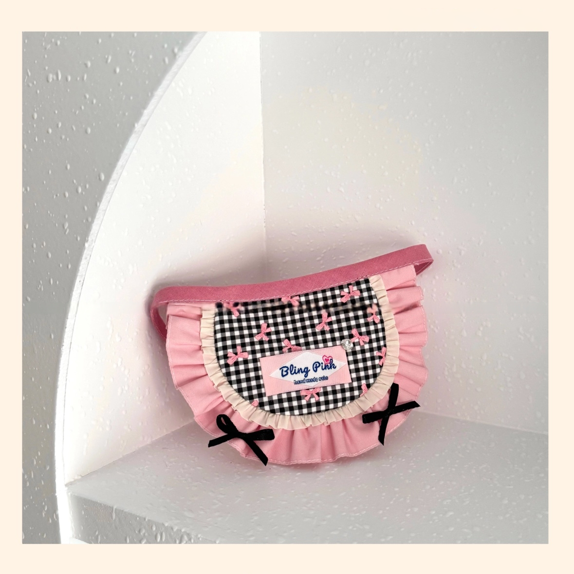Handmade Pet Bib with Pink Bow
