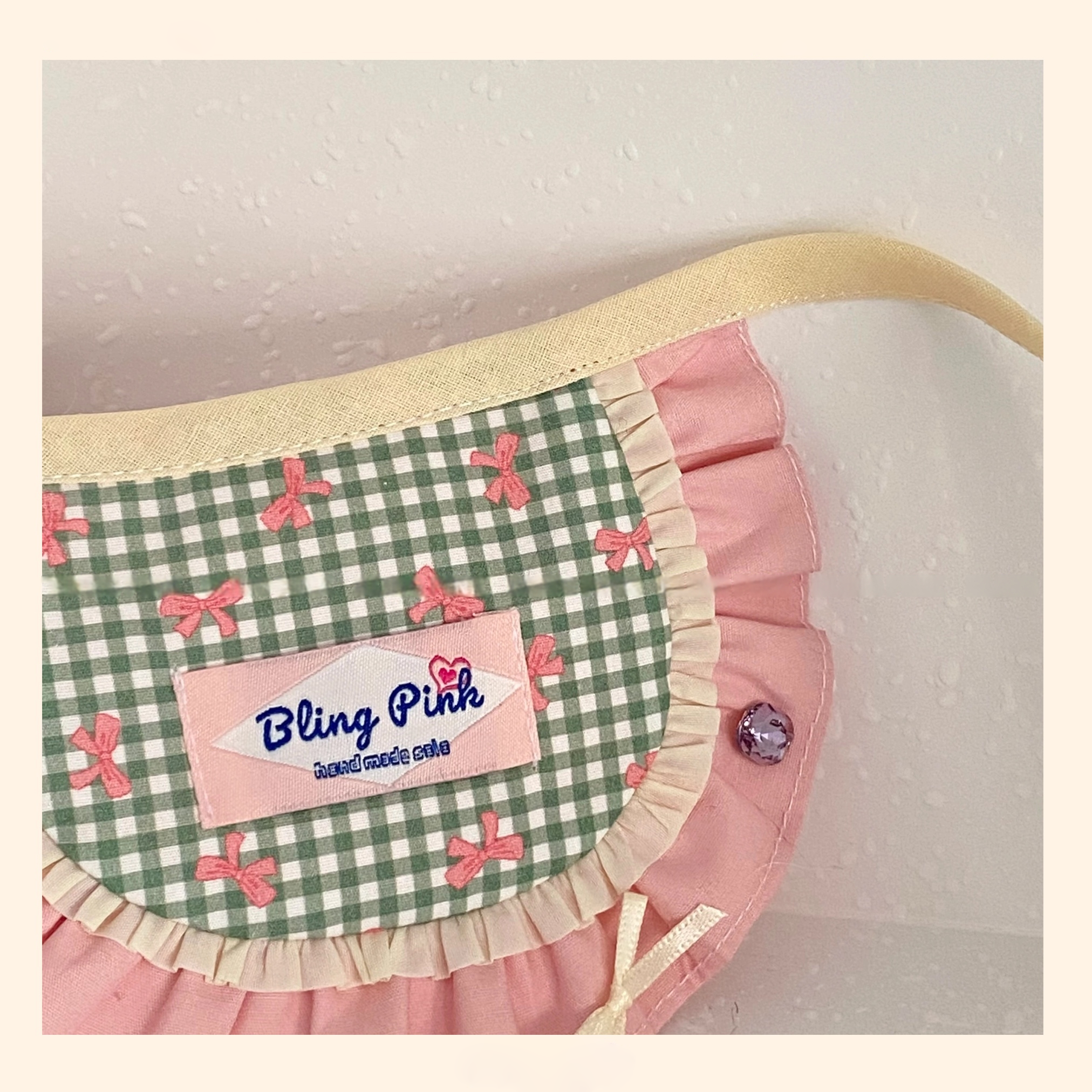 Handmade Pet Bib with Pink Bow