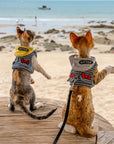 Cat Hoodie Harness & Leash Set – Check Pattern with Hat