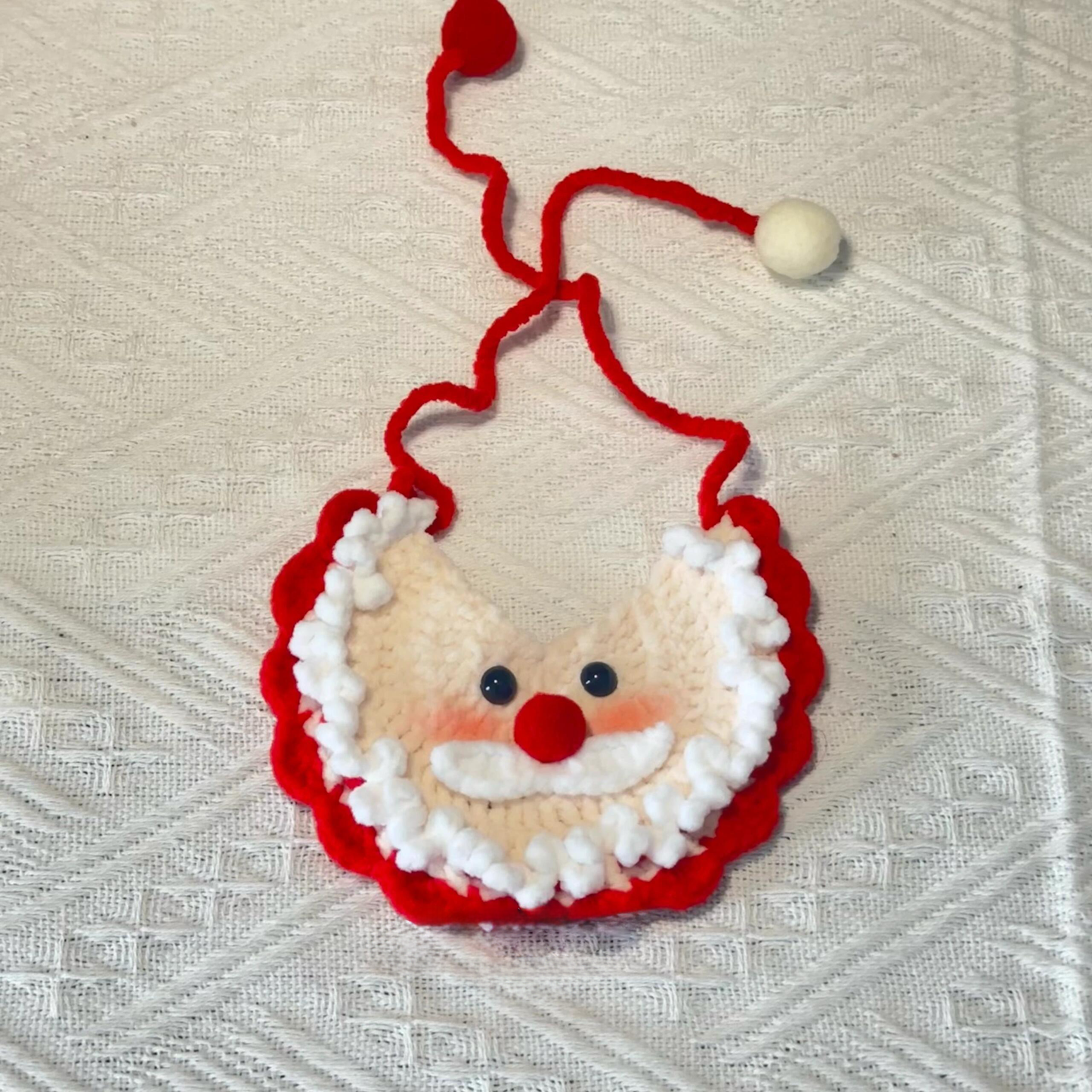 Christmas Santa Red Scarf Cape Collar Handmade