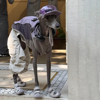 Lilac Lightweight Waterproof Dog Vest with Detachable Hat for Italian Greyhound Whippet