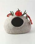 Mushroom Wool Cat Cave Cozy Hideaway for Cats