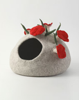 Mushroom Wool Cat Cave Cozy Hideaway for Cats